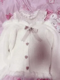 ♥LIZLISA レイヤード風肩あきニット ホワイト♥のサムネイル