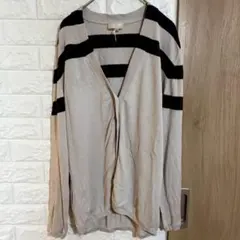 'S Max Mara エスマックスマーラ ボーダーカーディガン M ベージュ黒のサムネイル