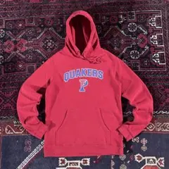 れ*ん様 USA古着 カレッジロゴ プルオーバー パーカー レッド S