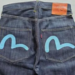新品未使用 旧EVISU LOT2001 NO.2 水色カモメ 30 濃紺のサムネイル