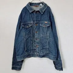 ラスラー デニムジャケット レギュラーカラー 長袖 L 青 綿 お出かけ 