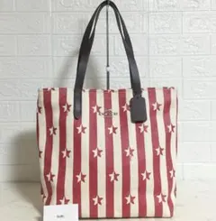 no31023 希少 コーチ 1910 ストライプ スター トート バッグ