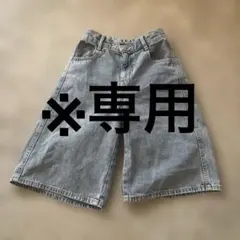 GU デニムハーフパンツ S(140)ブルー　※未使用に近い