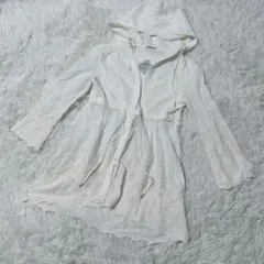 【c5453】JUDDY CORN パーカー レース 長袖　アイボリーのサムネイル
