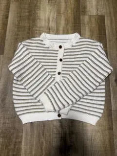 ストライプニットカーディガン