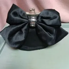 リボン付きパーティーバッグ　黒