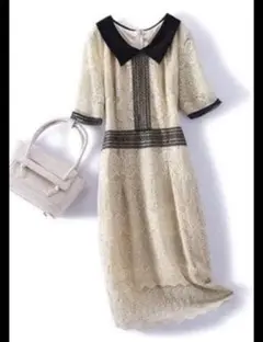 膝丈ワンピース　キャバドレス　レースワンピ