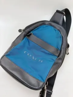 コーチCOACHショルダーbodyボディバッグ 青/黒