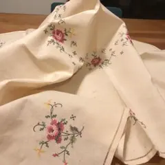 イギリス　アンティーク　ローズ　クロスステッチ