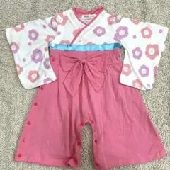 60cm♡花柄ベビー着物ドレス
