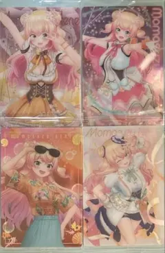 桃鈴ねねメタリックプラカード浴衣なし４枚　ホロライブウエハース　内袋未開封