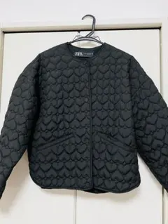 ZARA ハートキルティングジャケット　ブラック　XS