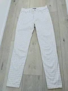 パンツ　マカフィー　白チェック