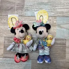 タグ付　ディズニー　ミッキー・ミニー　イースター　キーホルダー　ぬいぐるみバッジ