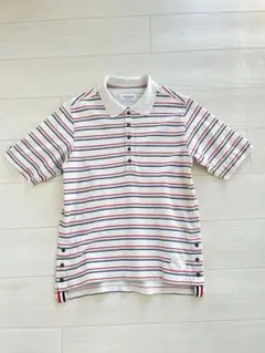 サイズ1トムブラウンTHOM BROWNEポロシャツボーダーホワイト白のサムネイル