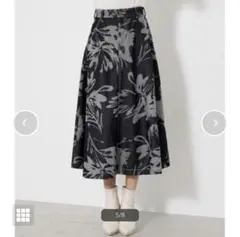 新品未使用タグ付きリエンダトーンフラワーDENIM J／WフレアSK