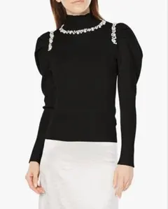 SNIDEL Sustainaビジュートリミングニットプルオーバー