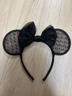 ディズニー　ミニー　レース　カチューシャ　黒　ディズニーランド　ディズニーシー