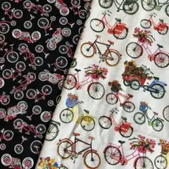 生地#537自転車柄2枚セット