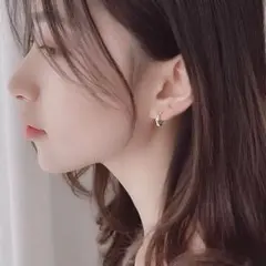 ピアス ツイスト フープ アクセサリ 小ぶり 上品 韓国風 シルバー