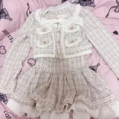 LIZLISA ツイードジャケットセットアップ ピンク