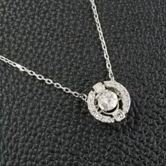 美品✨スワロフスキー ネックレス シルバー スイング ラインストーン サークル