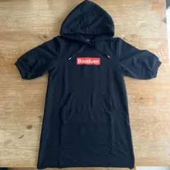 半袖スエットパーカーワンピース　黒　150cm