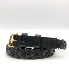 【美品】イヴサンローラン ベルト メッシュ ロゴ YSL ゴールド ブラックのサムネイル