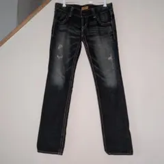 【Moussy】 ローライズダメージ加工スキニージーンズ ❲28❳