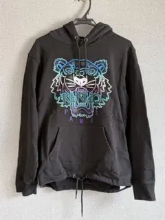 KENZO ブラック虎デザイン パーカー