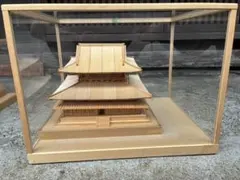 ウッディジョー 1/75 法隆寺 金堂 木製 建築 模型 ※ガラスケース入り