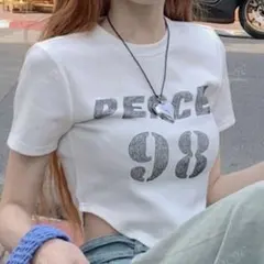 shein ミニTシャツ 白