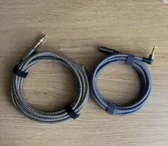 楽器用ケーブル ブラックホワイト編み込み