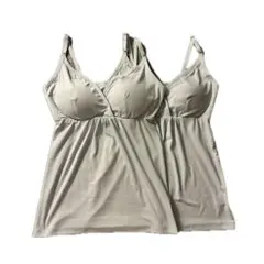 マタニティ 授乳キャミソール カップ付き M Lサイズ 2枚セットのサムネイル