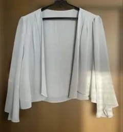 【洗える】 七分丈ボレロ　グレー　結婚式　パーティ　フォーマル　レディース