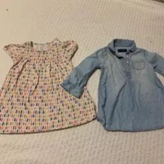 ユニクロ　ワンピース　西松屋　デニムシャツワンピース　80