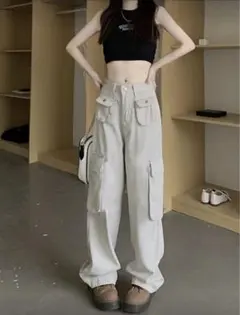 未使用‼️ベージュ カーゴパンツ 4ポケット