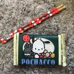 ポチャッコ　鉛筆 2本、ポケットティッシュセット　サンリオ　レトロ