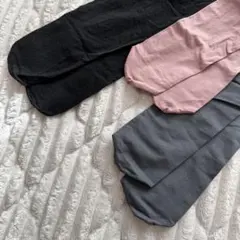 新品カラーデザインタイツ3枚セット　ピンク　グレー　シアードットブラック