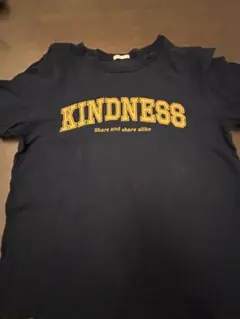 GU 半袖Tシャツ ネイビー KINDNESSロゴ
