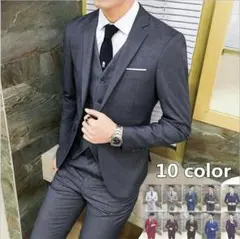 メンズ 3ピーススーツ 3点スーツセット テーラードジャケット ビジネススーツ#