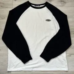 美品　Dazy ラグラン長袖カットソー ホワイト×ブラック Mサイズ
