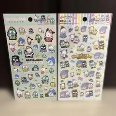 サンリオキャラクターズ　　　箔押しシール　　　　はぴだんぶい　　2種セット