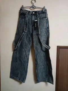ADRER ヴィンテージ風 サスペンダー デニムパンツ Sサイズ タグ付き未使用のサムネイル