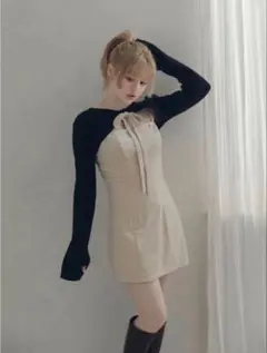 andmary Anita ribbon mini dress
