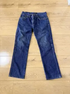 【Nudie Jeans】W32 L34 ミッドインディゴ ストレート デニム