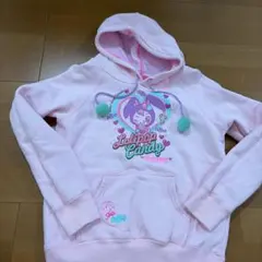 メゾピアノ 150 エメラルドグリーン 長袖パーカー ベリエちゃん リボン