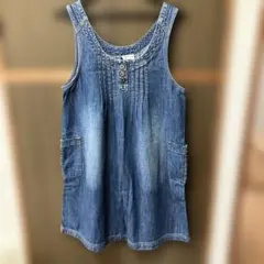 デニム　ワンピース　ジャンパースカート