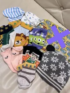 男の子ベビーセット 靴下 帽子 ミトン 9点set