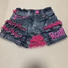 RONI フリル付きデニムショートパンツ
